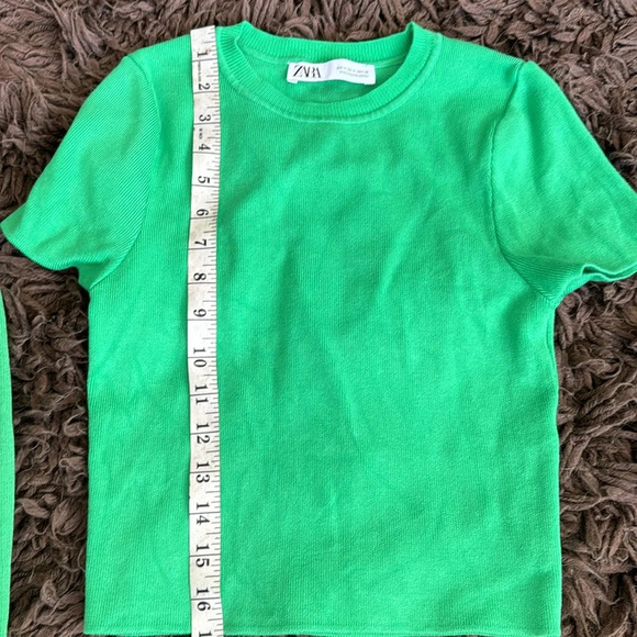 Zara 2 piece green knit cardigan sweater set size medium - Picture 14 of 16